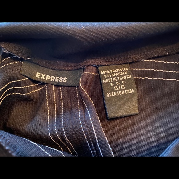 Express Straight Black Skirt with White Stitching - Picture 6 of 8